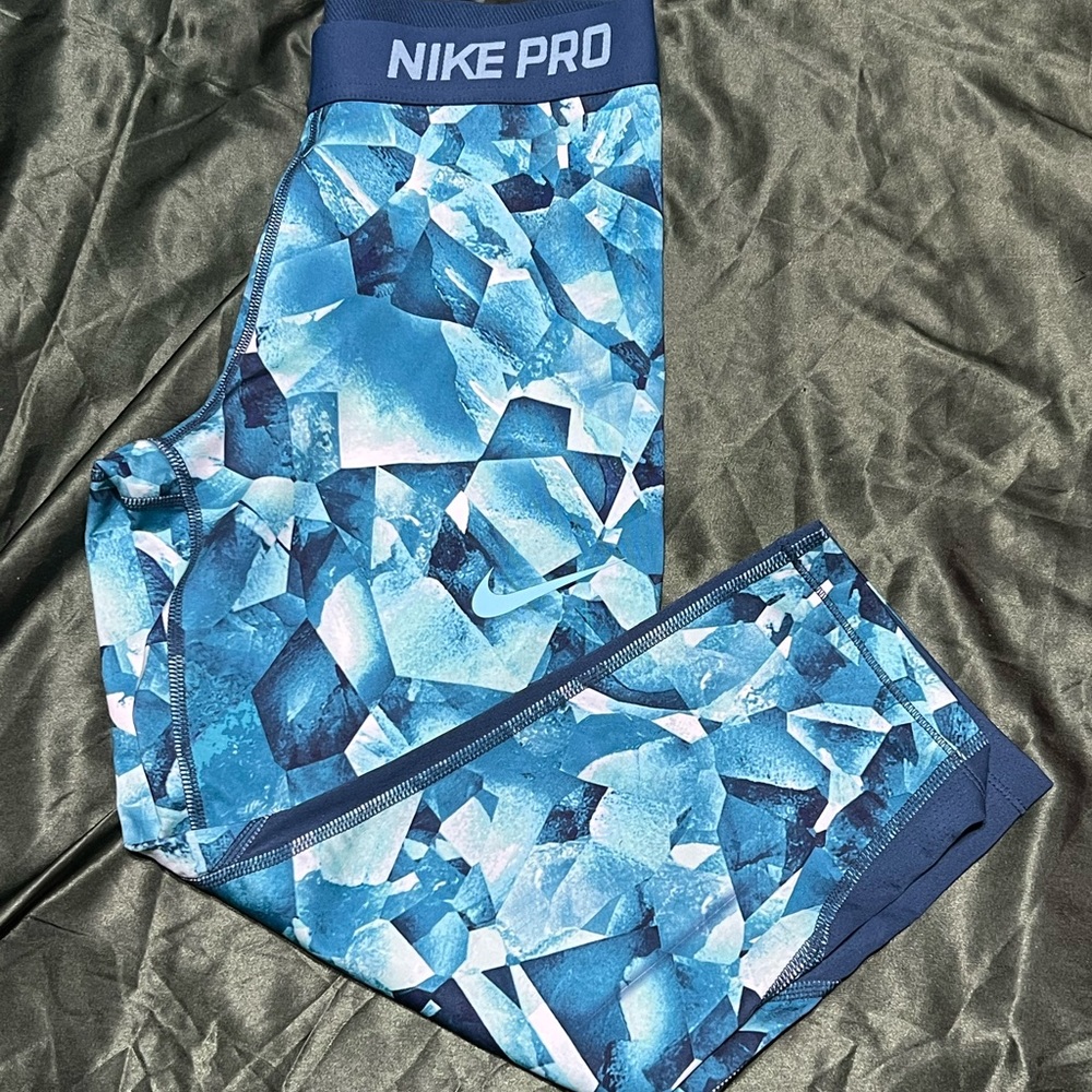 blue nike pro leggings